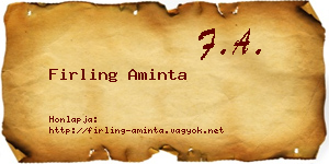 Firling Aminta névjegykártya